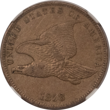 Flying Eagle 1858 FLYING EAGLE CENT, SMALL LETTERS – NGC AU-50