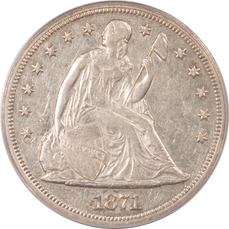 Liberty Seated Dollars 1871 SEATED LIBERTY DOLLAR – PCGS XF-45, LOOKS ABOUT UNCIRCULATED!