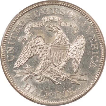 Liberty Seated Halves 1876 SEATED LIBERTY HALF DOLLAR – PCGS MS-61, WHITE & FLASHY, PREMIUM QUALITY!