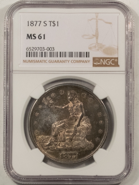 Dollars 1877-S TRADE DOLLAR – NGC MS-61, FRESH, ORIGINAL & PQ!