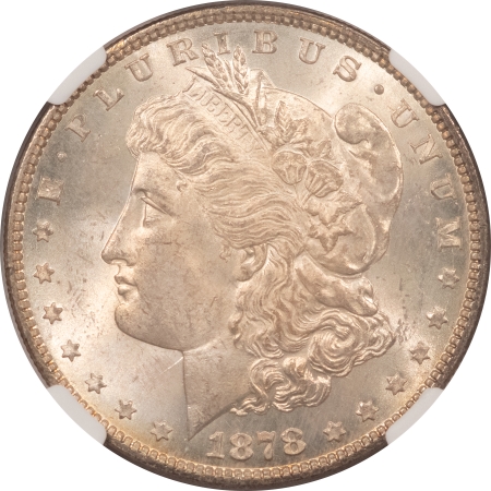 Morgan Dollars 1878 7TF, REVERSE OF 1879 MORGAN DOLLAR – NGC MS-64, PRETTY! REVERSE TONER!