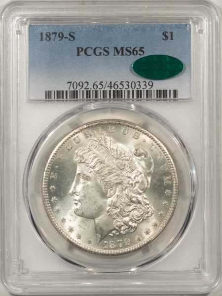 CAC Approved Coins 1879-S MORGAN DOLLAR – PCGS MS-65, PREMIUM QUALITY GEM! CAC APPROVED!