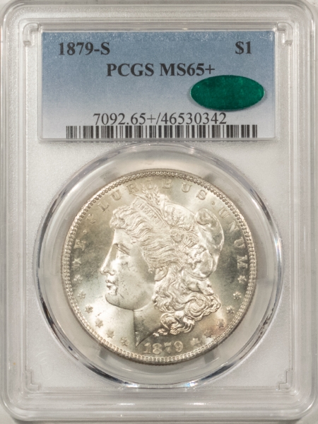 CAC Approved Coins 1879-S MORGAN DOLLAR – PCGS MS-65+, FLASHY, PREMIUM QUALITY & CAC APPROVED!