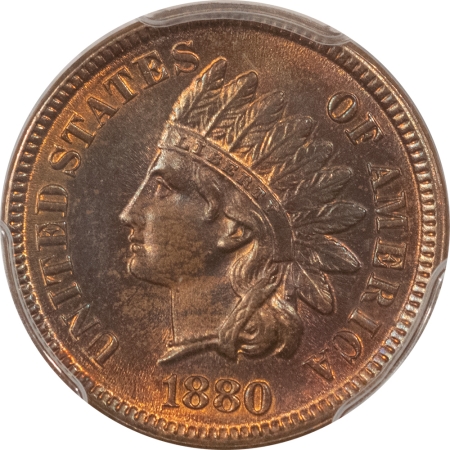 Indian 1880 INDIAN CENT – PCGS MS-63 RB, CHOICE & PLEASING