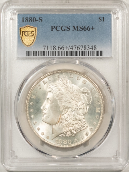 Morgan Dollars 1880-S MORGAN DOLLAR – PCGS MS-66+, SUPER FRESH & PREMIUM QUALITY!