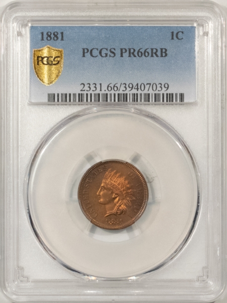 Indian 1881 PROOF INDIAN CENT – PCGS PR-66 RB