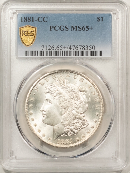 Morgan Dollars 1881-CC MORGAN DOLLAR – PCGS MS-65+, BLAST WHITE CARSON CITY, PQ!!