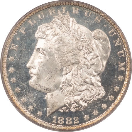 Morgan Dollars 1882-CC MORGAN DOLLAR – PCGS MS-62 DMPL, ULTRA DEEP! CARSON CITY!