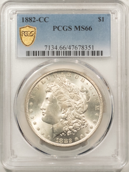 Morgan Dollars 1882-CC MORGAN DOLLAR – PCGS MS-66 FRESH WHITE & SUPERB! CARSON CITY!