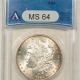 Morgan Dollars 1884-O MORGAN DOLLAR – PCGS MS-62, PRETTY COLOR!