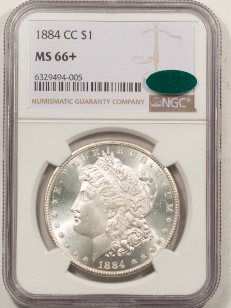 CAC Approved Coins 1884-CC MORGAN DOLLAR – NGC MS-66+, BLAST WHITE, SUPERB, PQ & CAC APPROVED!