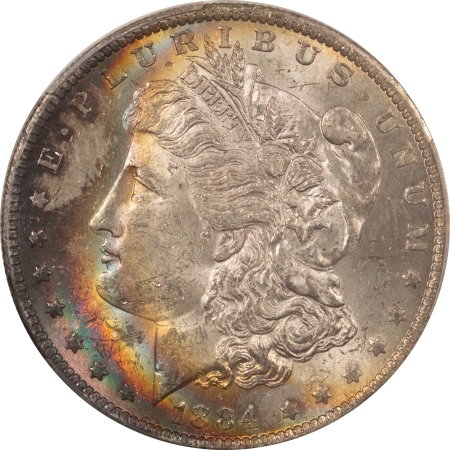 Morgan Dollars 1884-O MORGAN DOLLAR – PCGS MS-62, PRETTY COLOR!