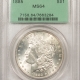 Morgan Dollars 1885-CC MORGAN DOLLAR – PCGS MS-65, BLAST WHITE GEM! CARSON CITY!