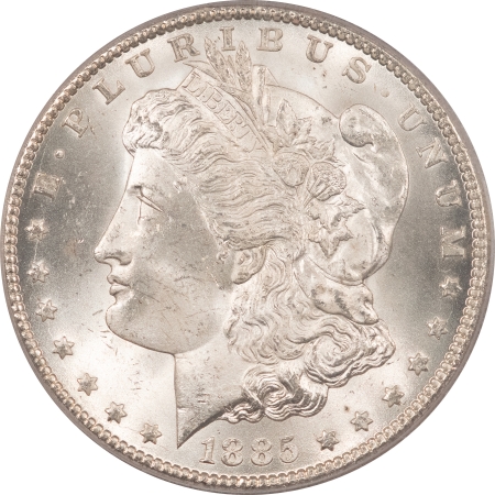 Morgan Dollars 1885-CC MORGAN DOLLAR – PCGS MS-65, BLAST WHITE GEM! CARSON CITY!