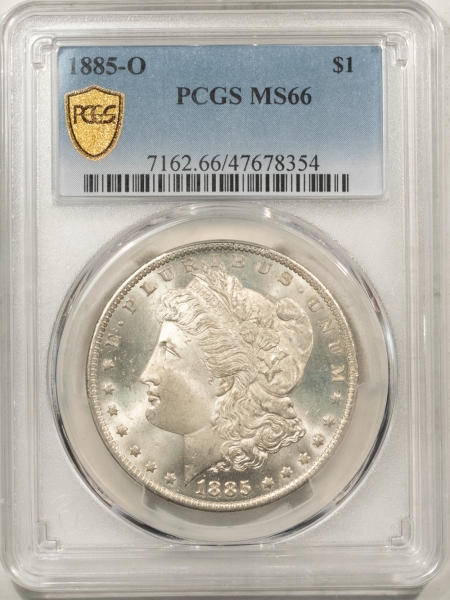 Morgan Dollars 1885-O MORGAN DOLLAR – PCGS MS-66, FRESH WHITE, WELL-STRUCK & PQ!