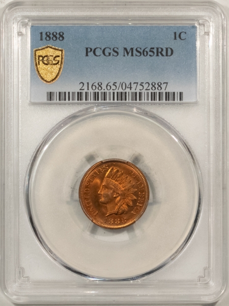 Indian 1888 INDIAN CENT – PCGS MS-65 RD, FIERY! TOUGH IN 65 RED!