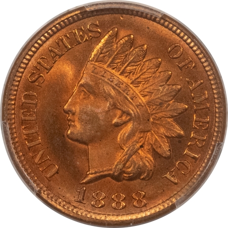 Indian 1888 INDIAN CENT – PCGS MS-65 RD, FIERY! TOUGH IN 65 RED!