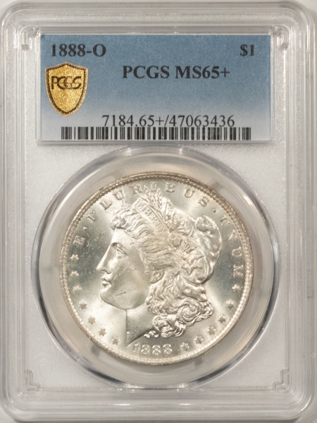 Morgan Dollars 1888-O MORGAN DOLLAR – PCGS MS-65+, BLAST WHITE & PREMIUM QUALITY!