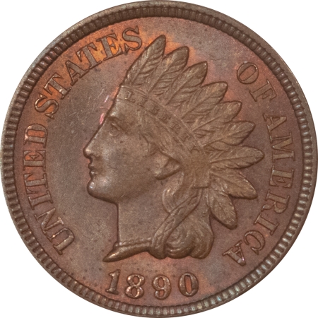 Indian 1890 INDIAN CENT – ANACS MS-63 RB, LOOKS 64, NICE SURFACES!