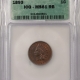 Indian 1890 INDIAN CENT – ANACS MS-63 RB, LOOKS 64, NICE SURFACES!