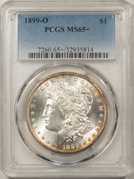 Morgan Dollars 1899-O MORGAN DOLLAR – PCGS MS-65+ WHITE, PREMIUM QUALITY GEM!