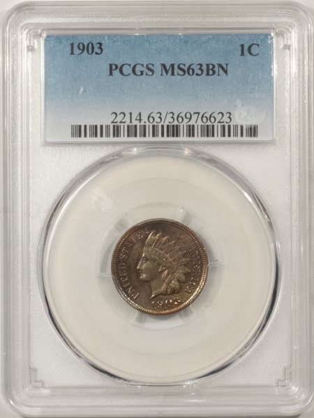 Indian 1903 INDIAN CENT – PCGS MS-63 BN, CHOICE & PRETTY!