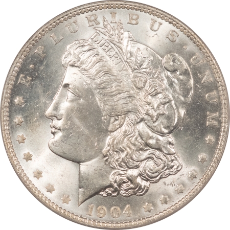 Morgan Dollars 1904-O MORGAN DOLLAR – PCGS MS-64, OLD GREEN HOLDER & PREMIUM QUALITY!