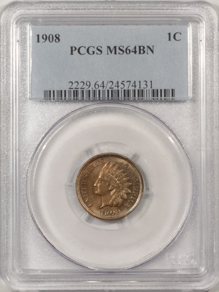 Indian 1908 INDIAN CENT – PCGS MS-64 BN