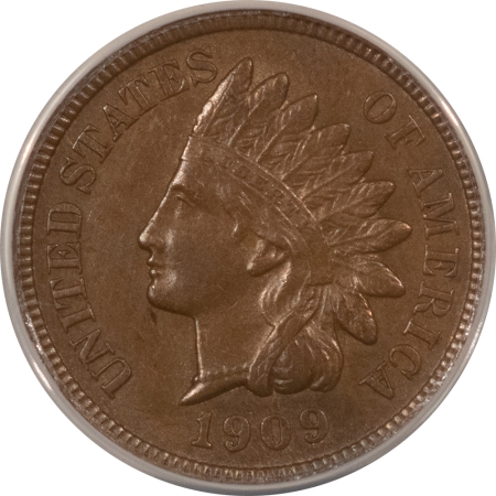 Indian 1909-S INDIAN CENT – ANACS AU-50, LOOKS AU-55! PREMIUM QUALITY!