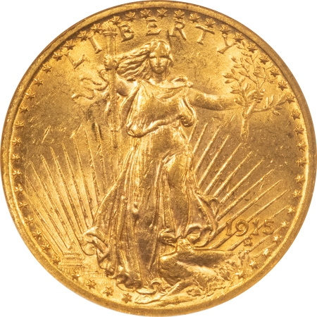 $20 1915 $20 ST GAUDENS GOLD – NGC MS-62, LUSTROUS, FATTIE HOLDER & PREMIUM QUALITY!