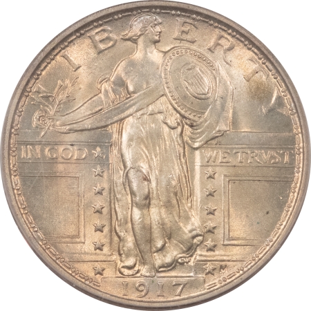 New Certified Coins 1917 TYPE 1 STANDING LIBERTY QUARTER – PCGS MS-64 FH ORIGINAL SATINY WHITE, NICE