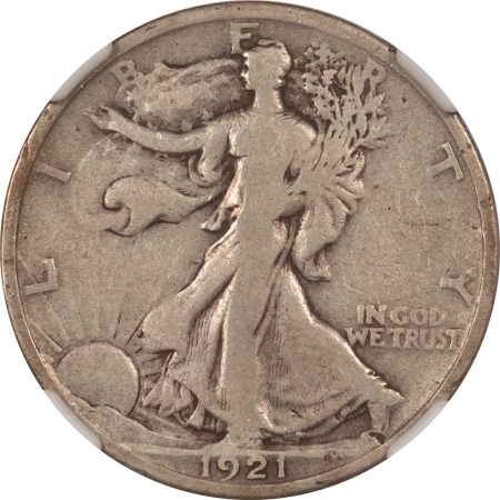 New Certified Coins 1921 WALKING LIBERTY HALF DOLLAR – NGC VG-10, ORIGINAL KEY DATE!