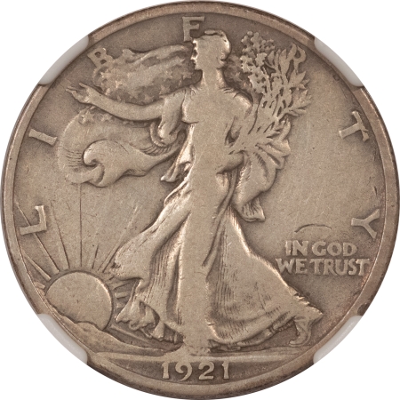 New Certified Coins 1921-D WALKING LIBERTY HALF DOLLAR – NGC F-12, ORIGINAL KEY DATE!