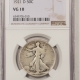 New Certified Coins 1921-D WALKING LIBERTY HALF DOLLAR – NGC F-12, ORIGINAL KEY DATE!