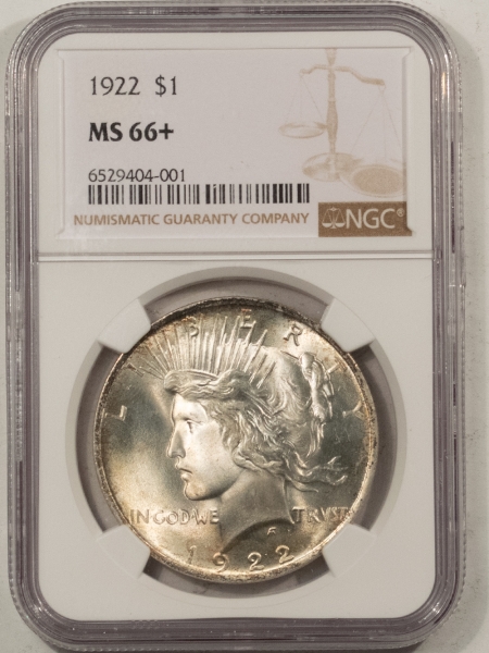 New Certified Coins 1922 PEACE DOLLAR – NGC MS-66+ FRESH & ORIGINAL LUSTROUS, NEARLY SUPERB!