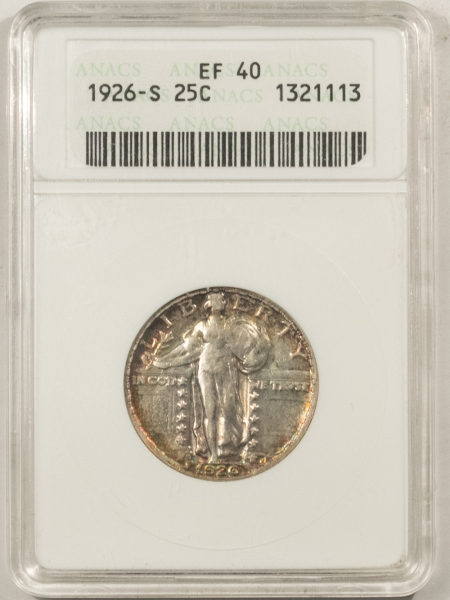 New Certified Coins 1926-S STANDING LIBERTY QUARTER – ANACS EF-40, OLD WHITE HOLDER, NICE!