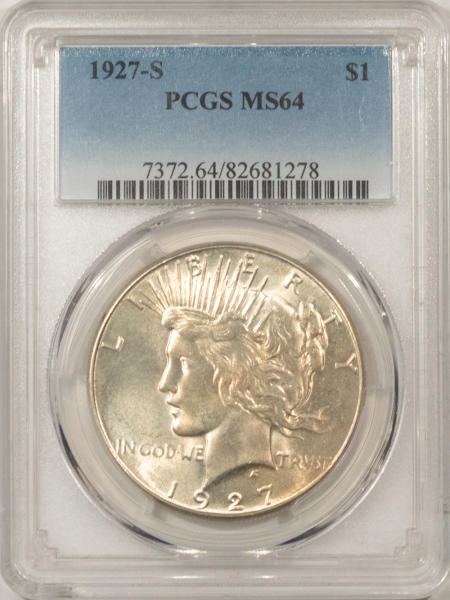 New Certified Coins 1927-S PEACE DOLLAR – PCGS MS-64, FRESH & SMOOTH!