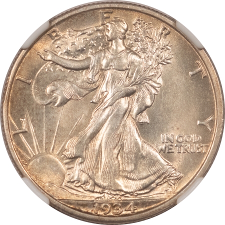 New Certified Coins 1934-S WALKING LIBERTY HALF DOLLAR – NGC MS-61, FLASHY UNCIRCULATED!