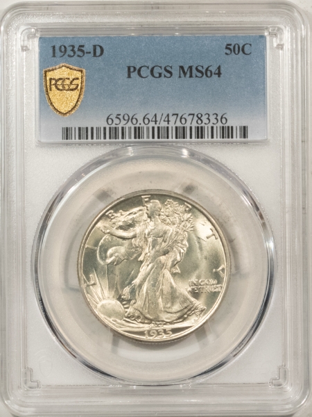 New Certified Coins 1935-D WALKING LIBERTY HALF DOLLAR – PCGS MS-64, PREMIUM QUALITY!