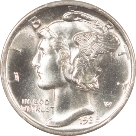 Dimes 1936 MERCURY DIME – PCGS MS-64 FB, BLAZING WHITE