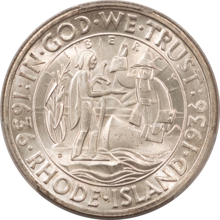 New Certified Coins 1936-D RHODE ISLAND COMMEMORATIVE HALF DOLLAR, PCGS MS-66+, PQ, FLASHY, LUSTER!!