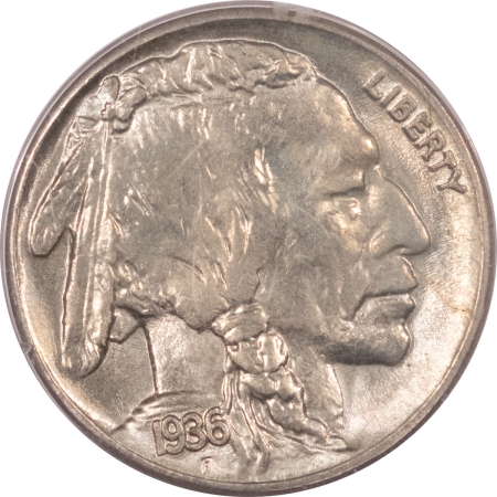 Buffalo Nickels 1936-S BUFFALO NICKEL – PCGS MS-65, PREMIUM QUALITY GEM! RATTLER HOLDER!