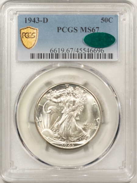 CAC Approved Coins 1943-D WALKING LIBERTY HALF DOLLAR – PCGS MS-67, FRESH, PQ & CAC APPROVED!