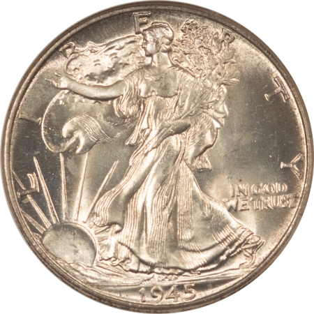 New Certified Coins 1945 WALKING LIBERTY HALF DOLLAR, NGC MS-65, 66+ QUALITY, FATTY, PREMIUM QUALITY