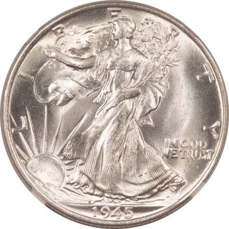 CAC Approved Coins 1945-S WALKING LIBERTY HALF DOLLAR – NGC MS-65, BLAST WHITE, PQ & CAC APPROVED!