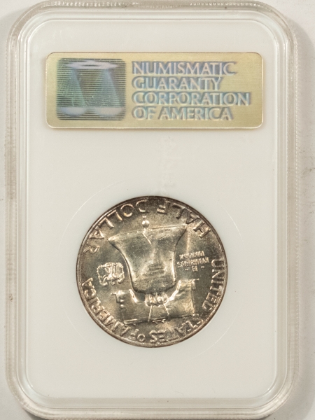 Franklin Halves 1963 FRANKLIN HALF DOLLAR – NGC MS-64, PRETTY MINT SET TONING, FATTY, PQ!