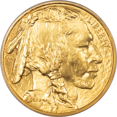 Gold Bullion 2011 $50 1 OZ AMERICAN BUFFALO .9999 FINE GOLD – PCGS MS-70 FIRST STRIKE 5TH ANN