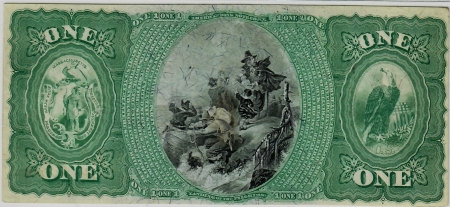 Large National Currency 1875 $1 HNB OF MILFORD, MASS, CHTR 2275; FR-383, PMG AU-55; COLOR & CENTERING!