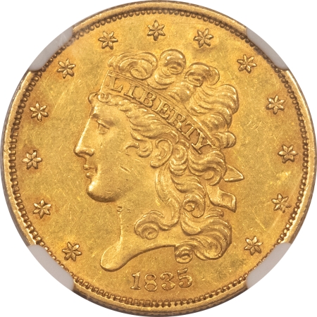 $5 1835 $5 CLASSIC HEAD GOLD – NGC AU-58, WELL-STRUCK & NICE COLOR!