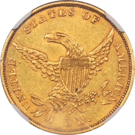 $5 1835 $5 CLASSIC HEAD GOLD – NGC AU-58, WELL-STRUCK & NICE COLOR!